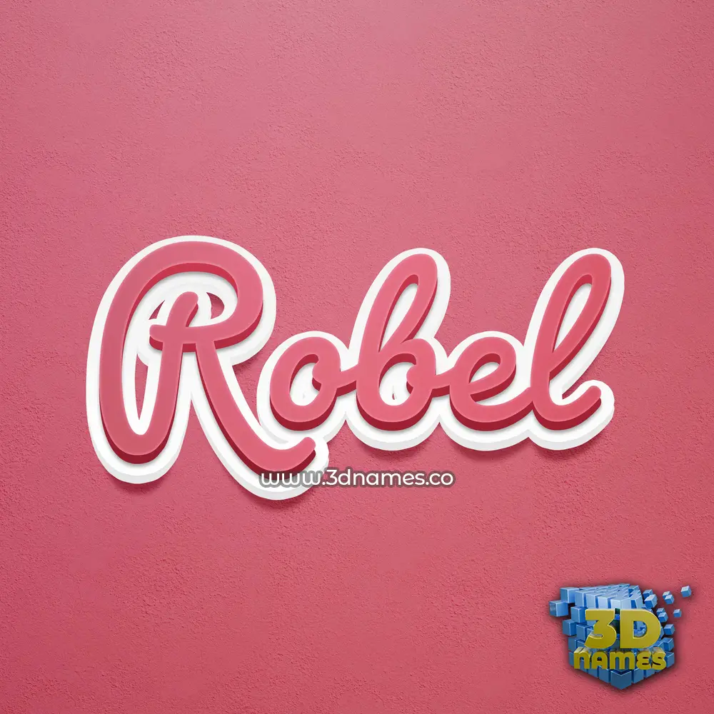 robel in Red Scribble style - 3D name wallpaper