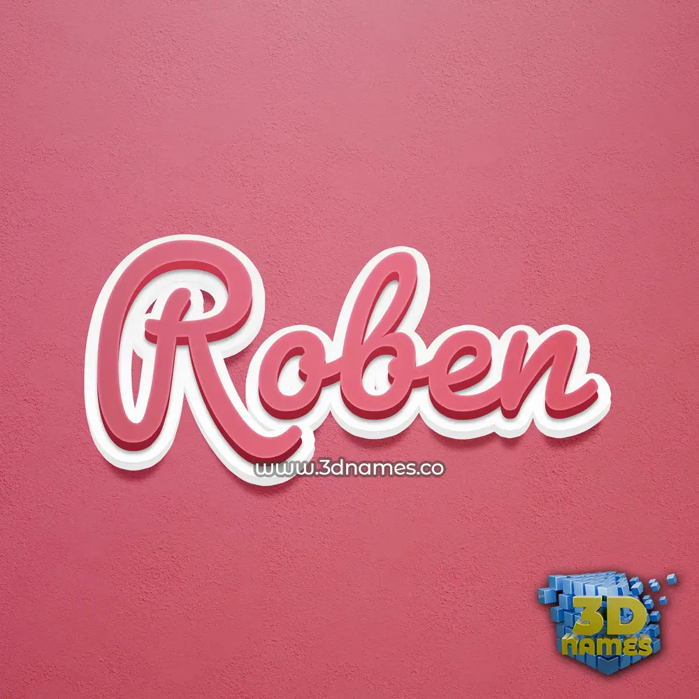 roben in Red Scribble style - 3D name wallpaper