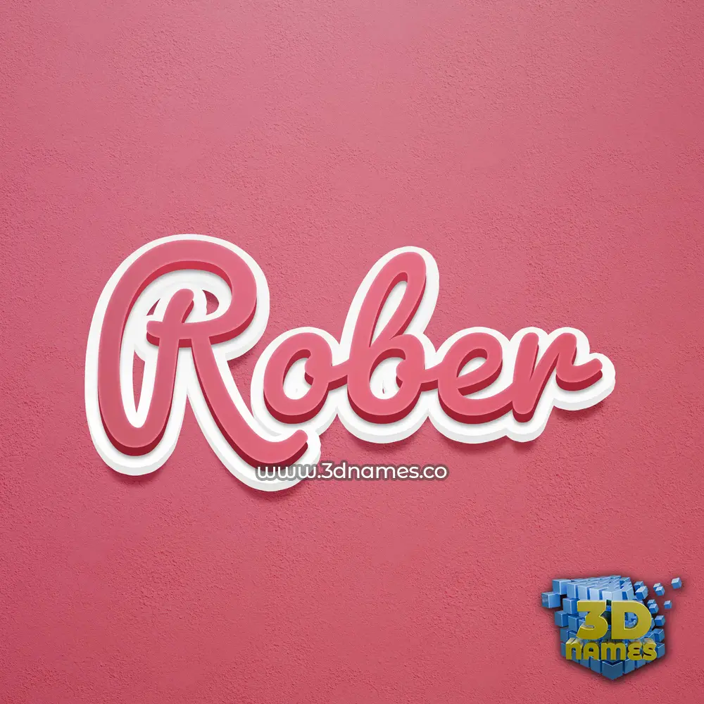 rober in Red Scribble style - 3D name wallpaper