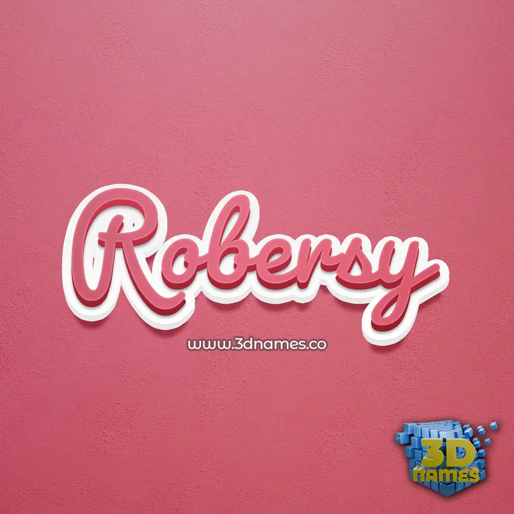 robersy in Red Scribble style - 3D name wallpaper