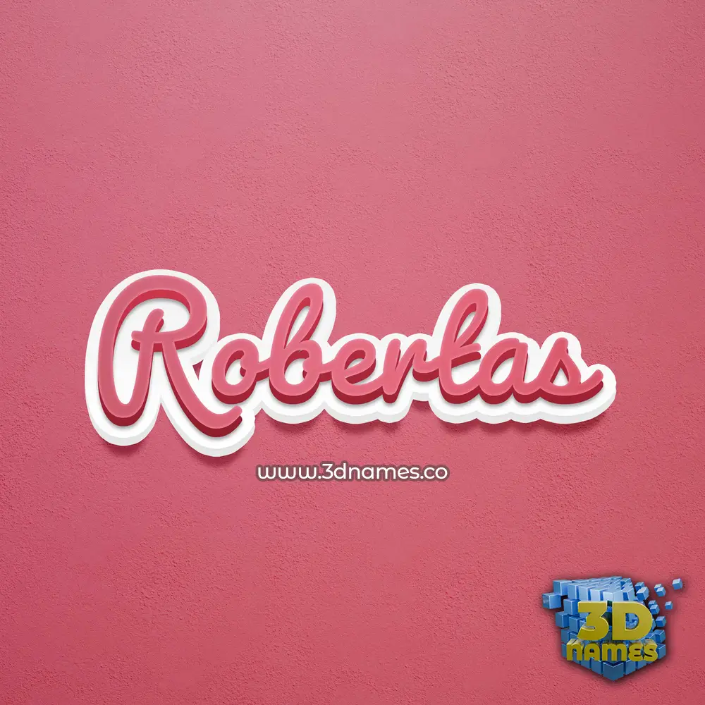 robertas in Red Scribble style - 3D name wallpaper