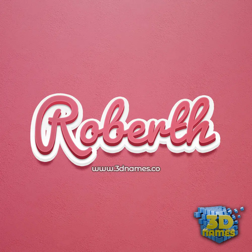 roberth in Red Scribble style - 3D name wallpaper