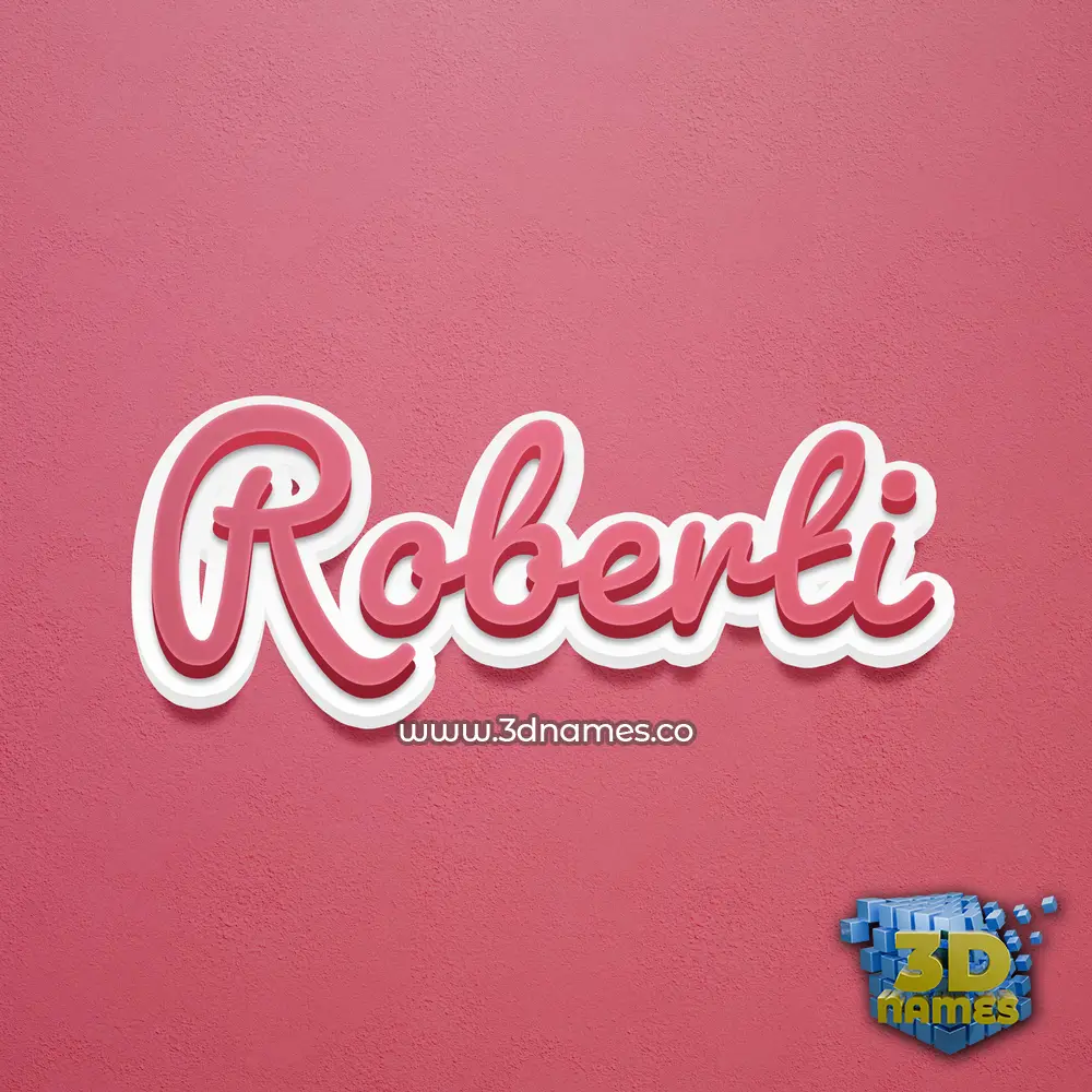roberti in Red Scribble style - 3D name wallpaper