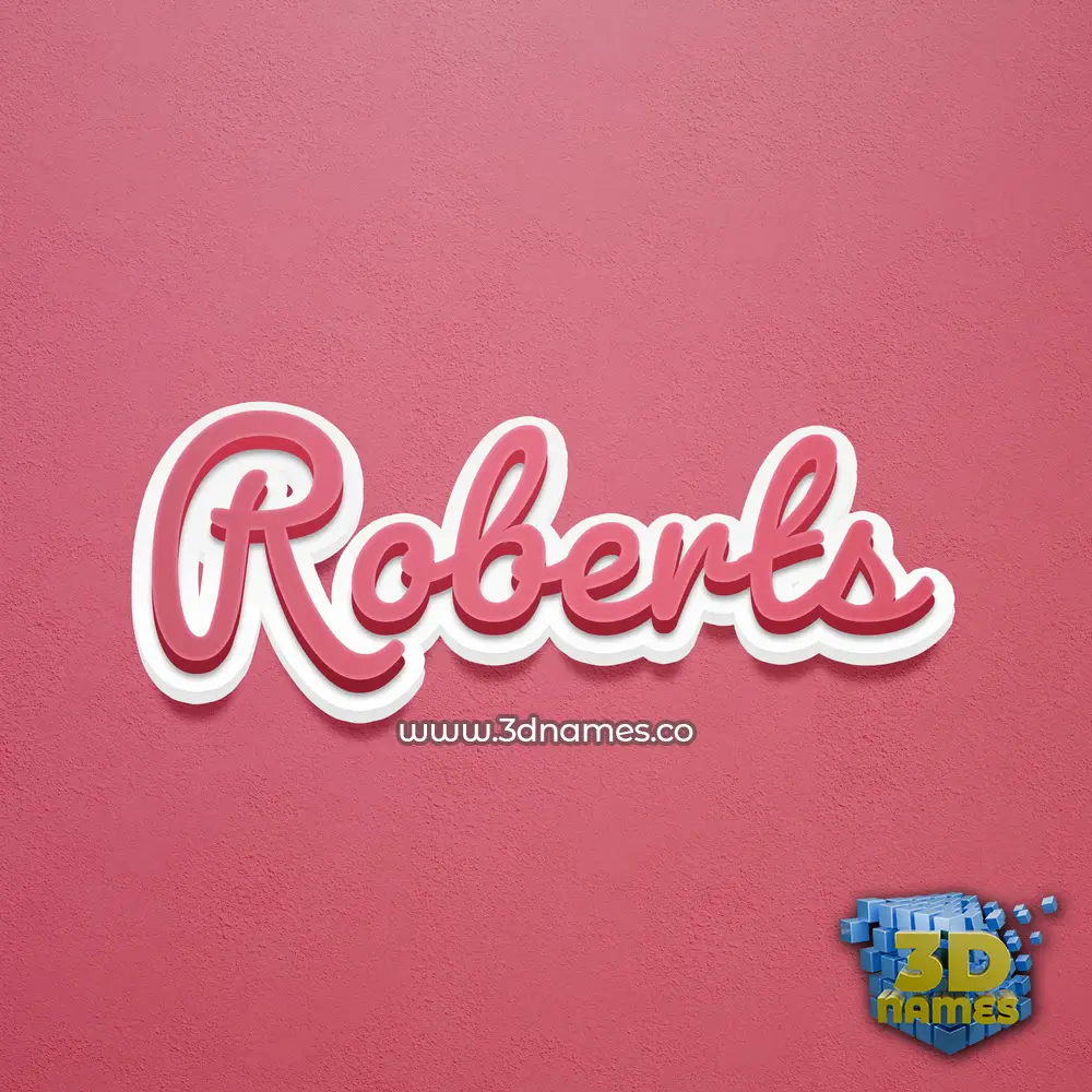 roberts in Red Scribble style - 3D name wallpaper