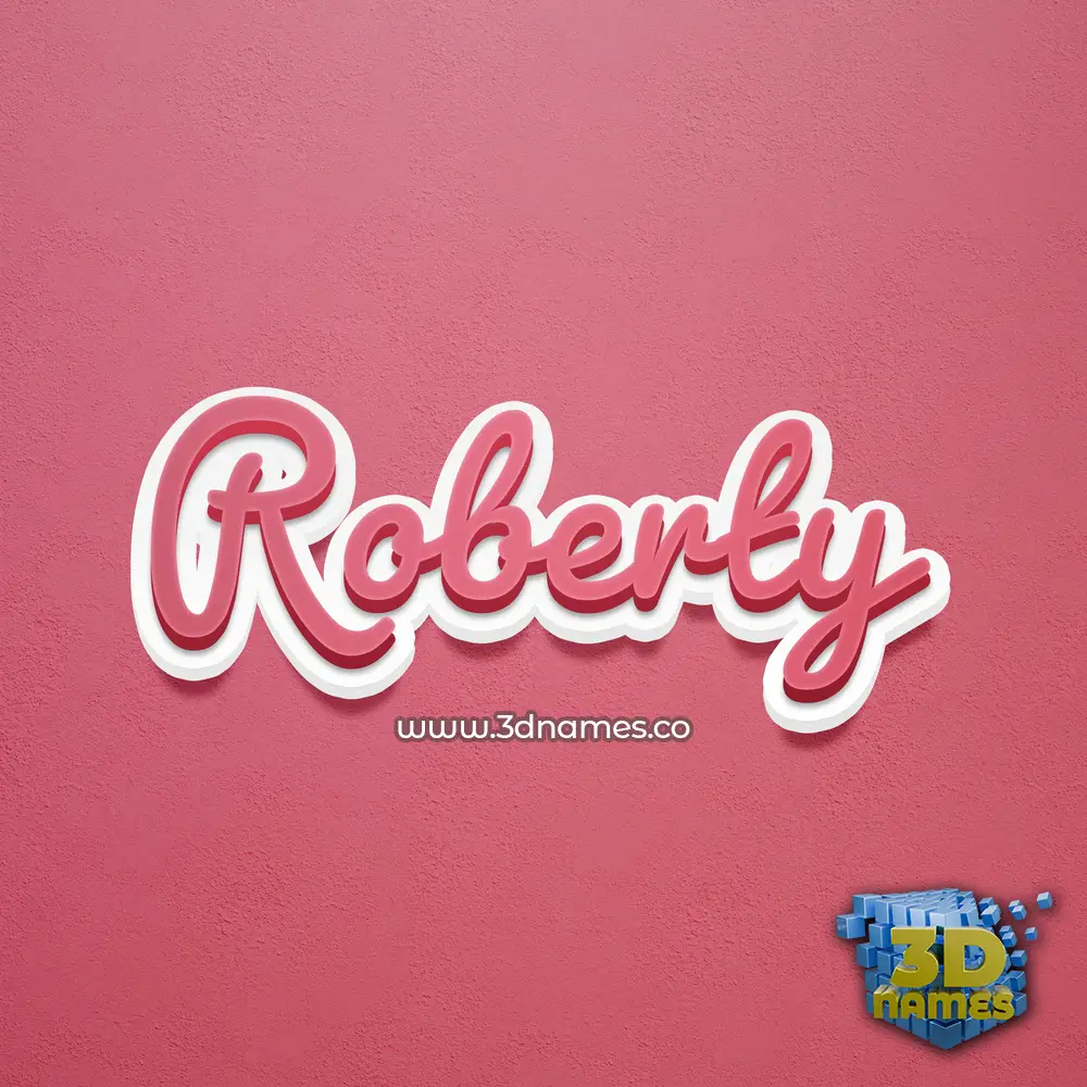 roberty in Red Scribble style - 3D name wallpaper