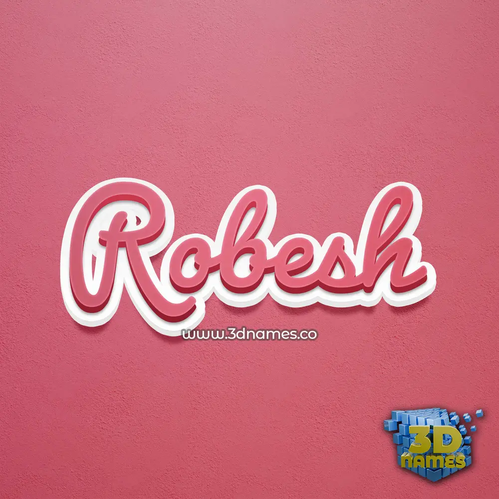 robesh in Red Scribble style - 3D name wallpaper