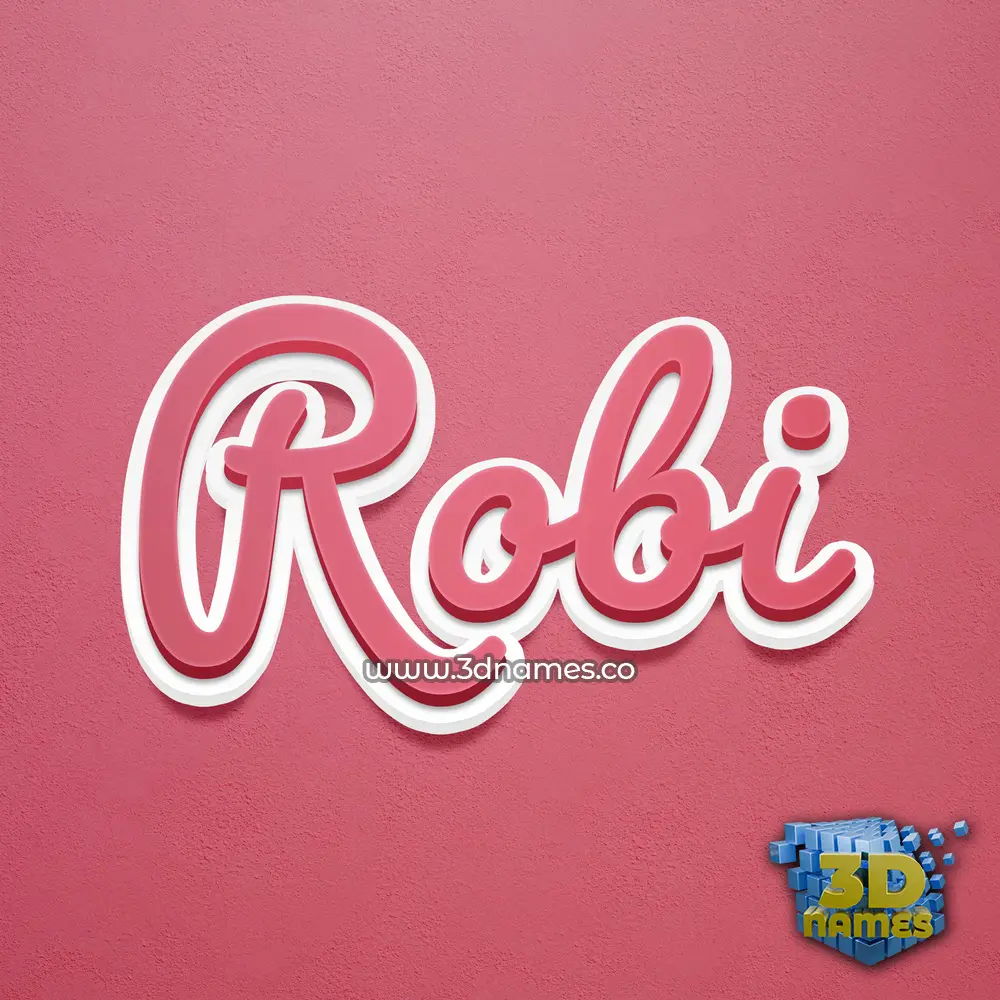 robi in Red Scribble style - 3D name wallpaper