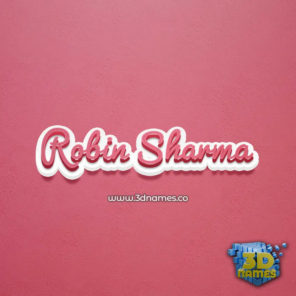 robin sharma in Red Scribble style - 3D name wallpaper