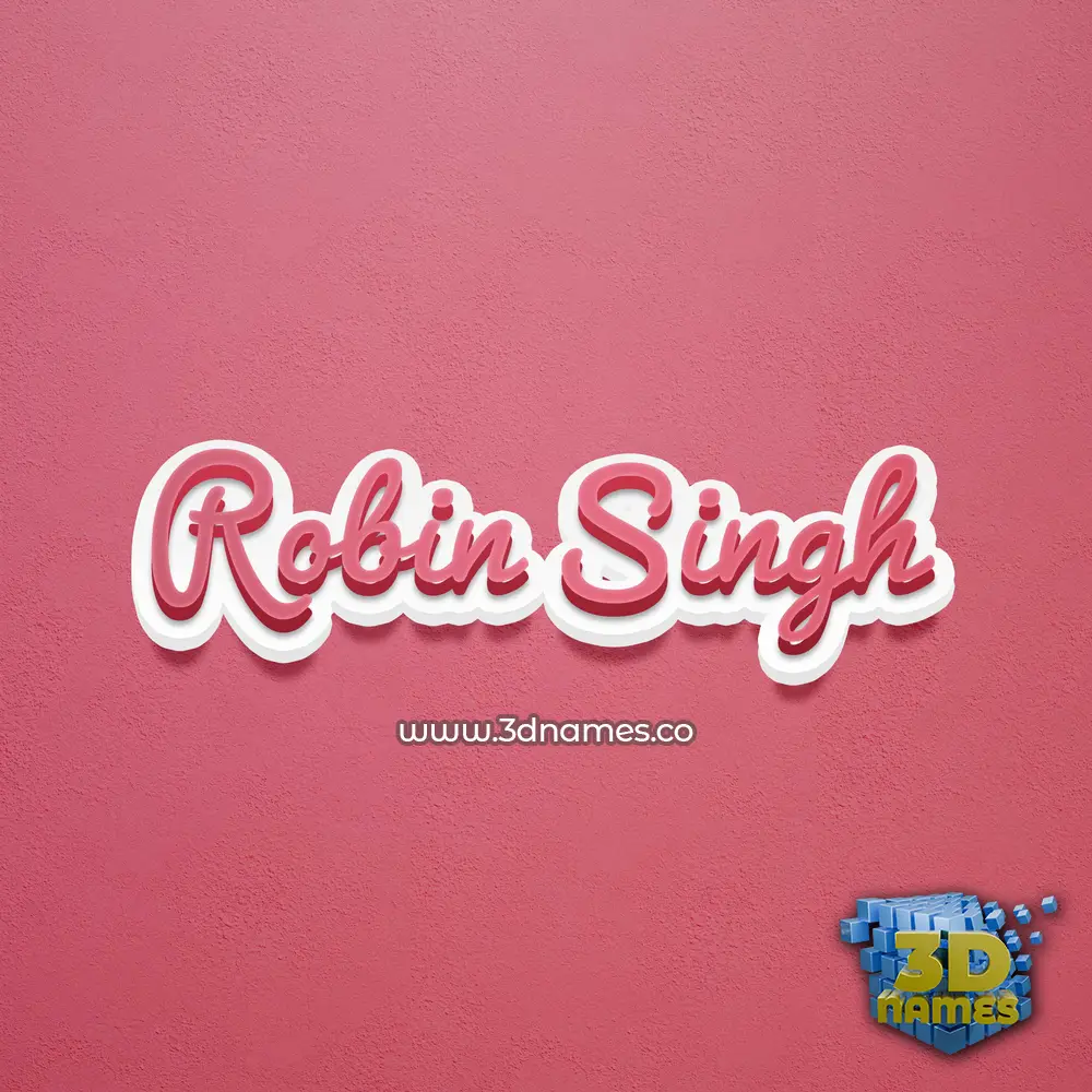 robin singh in Red Scribble style - 3D name wallpaper