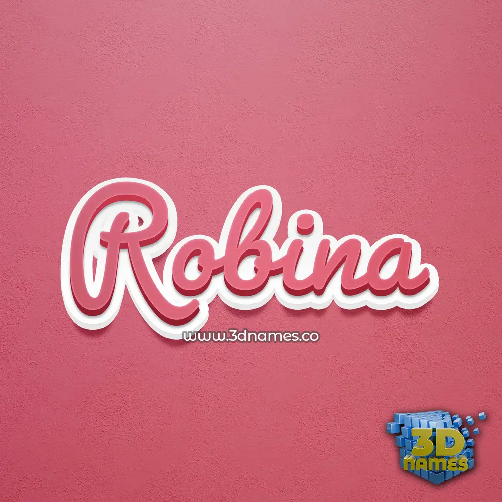 robina in Red Scribble style - 3D name wallpaper