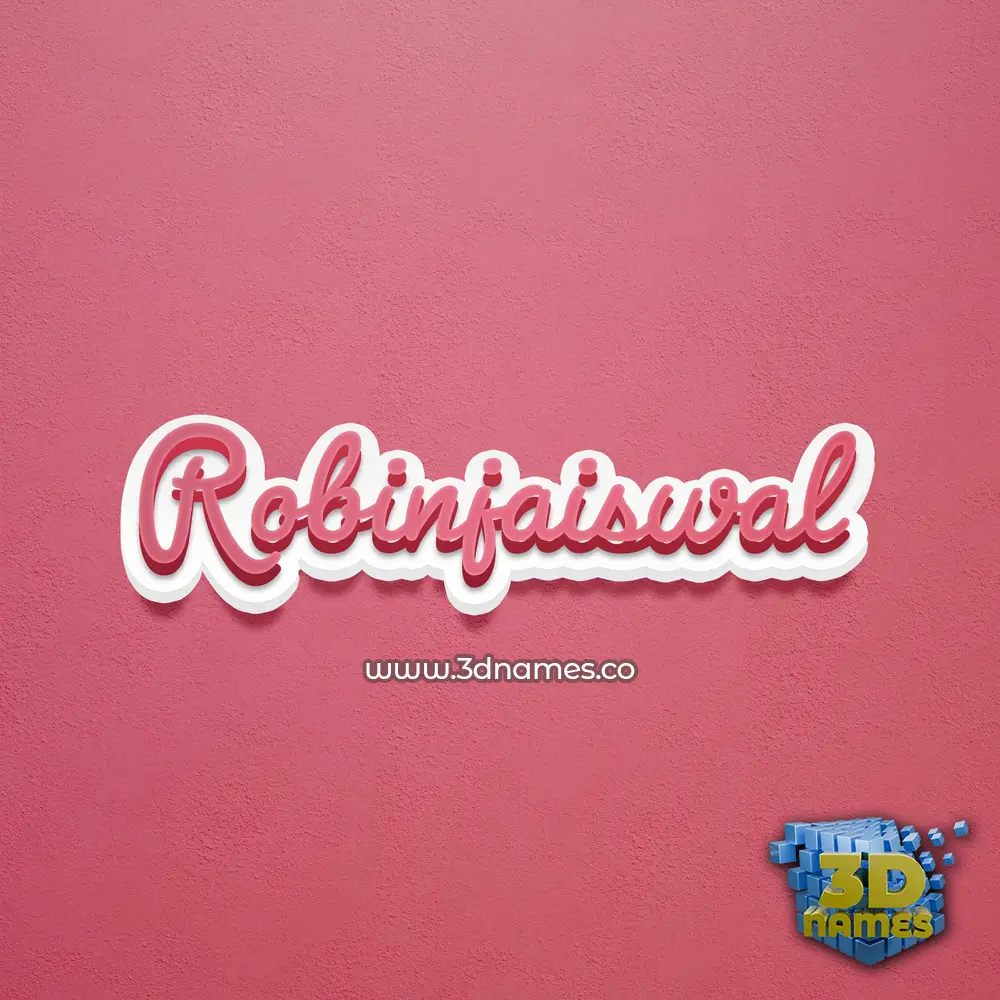 robinjaiswal in Red Scribble style - 3D name wallpaper