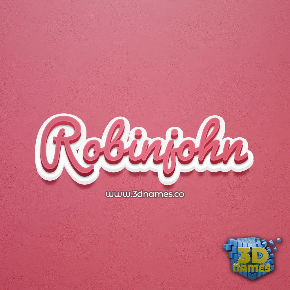 robinjohn in Red Scribble style - 3D name wallpaper