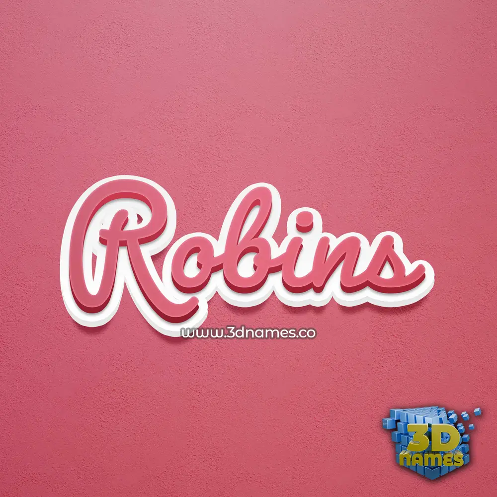 robins in Red Scribble style - 3D name wallpaper