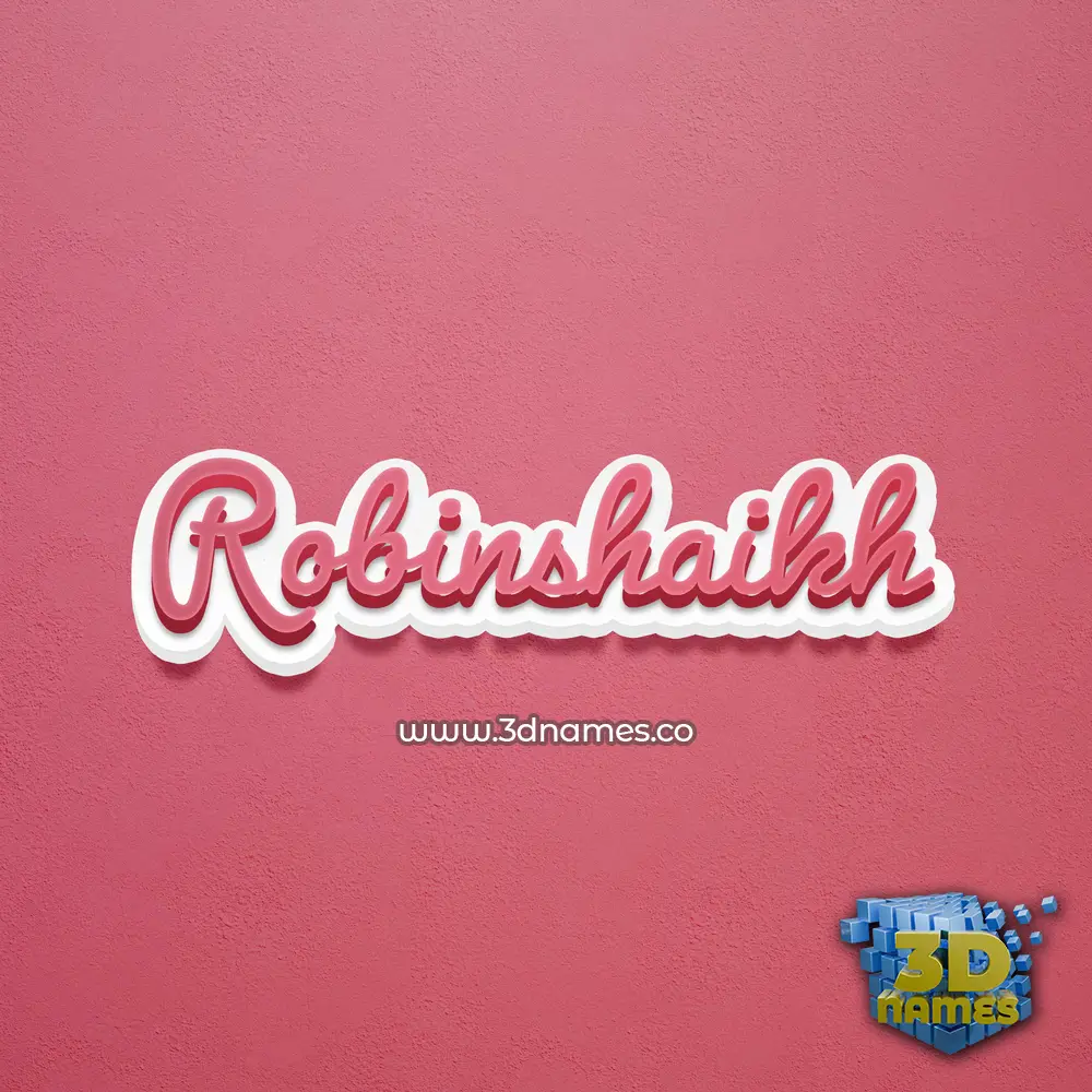 robinshaikh in Red Scribble style - 3D name wallpaper