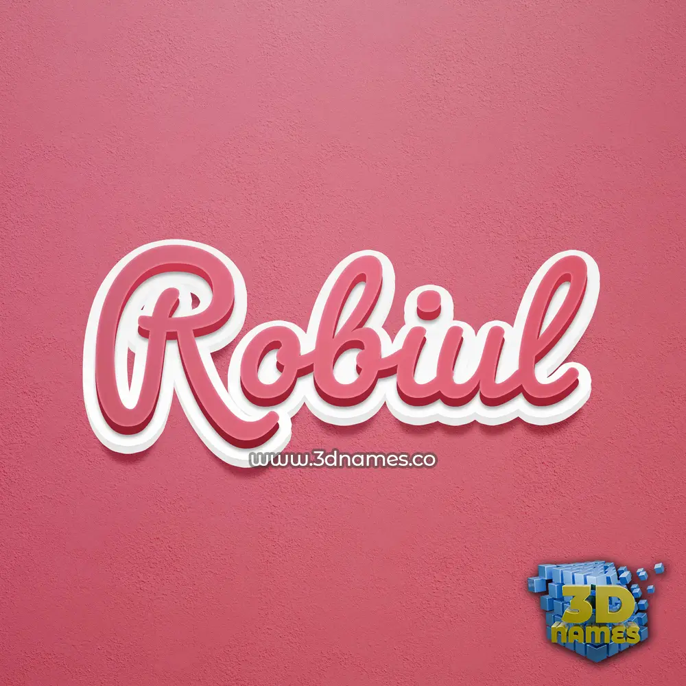 robiul in Red Scribble style - 3D name wallpaper