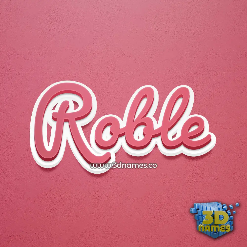 roble in Red Scribble style - 3D name wallpaper
