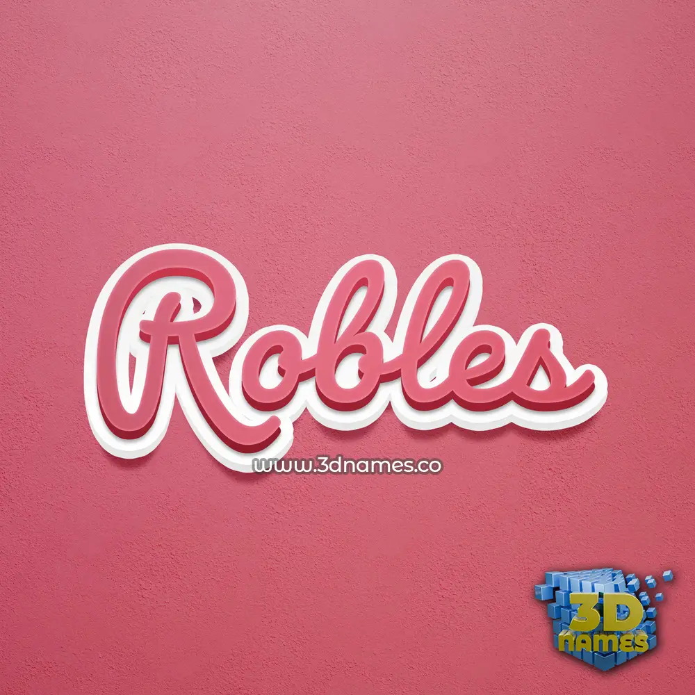 robles in Red Scribble style - 3D name wallpaper