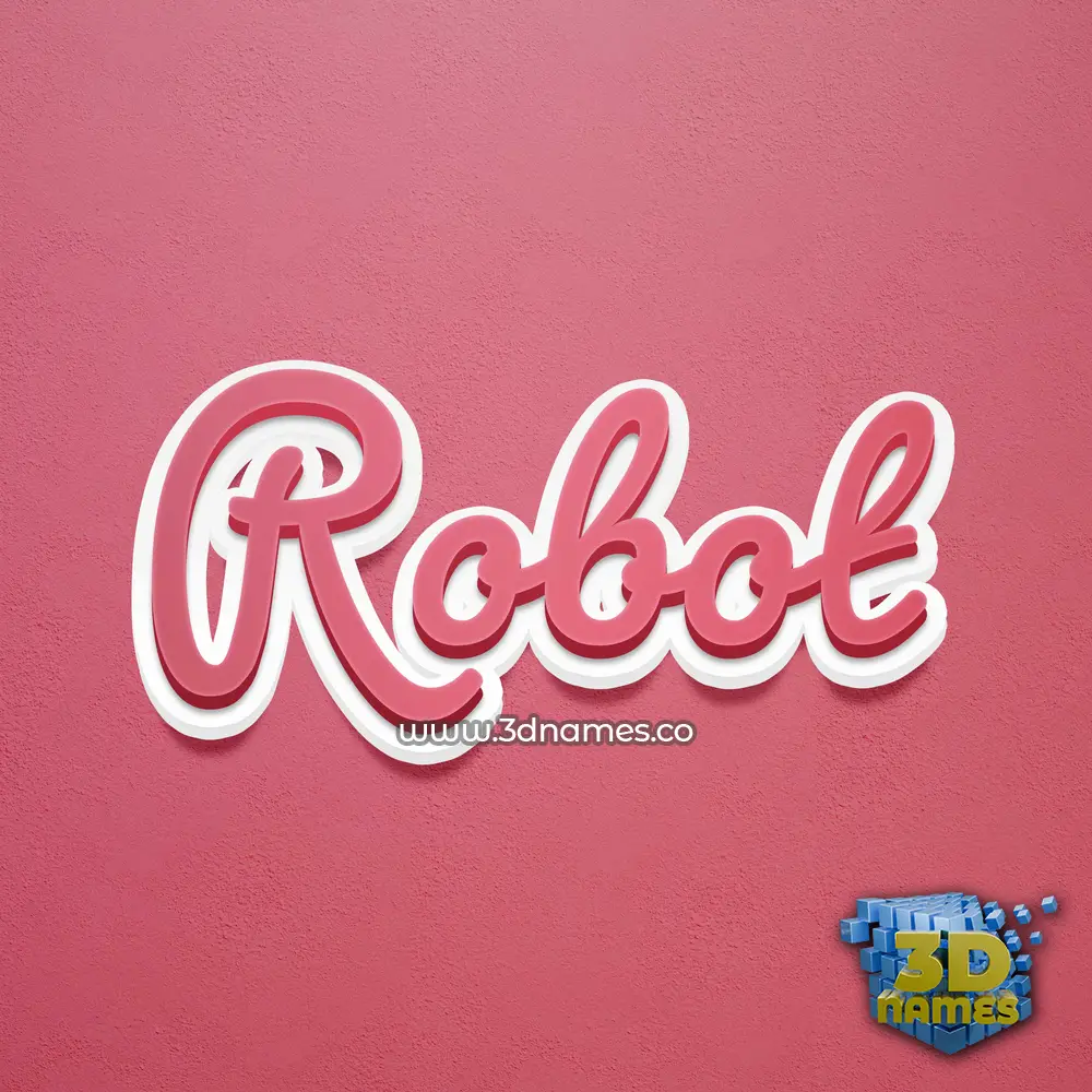 robot in Red Scribble style - 3D name wallpaper