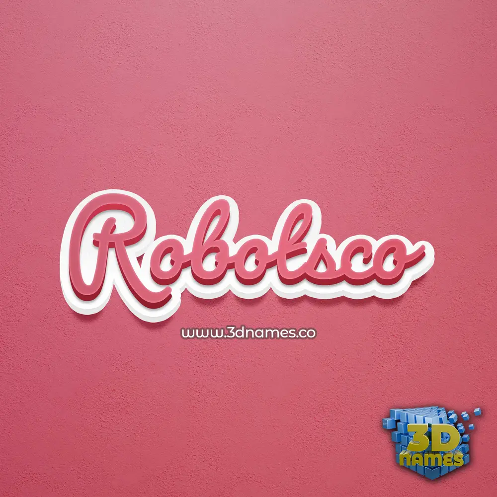 robotsco in Red Scribble style - 3D name wallpaper
