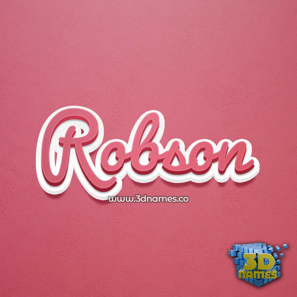 robson in Red Scribble style - 3D name wallpaper