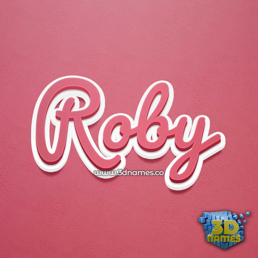 roby in Red Scribble style - 3D name wallpaper