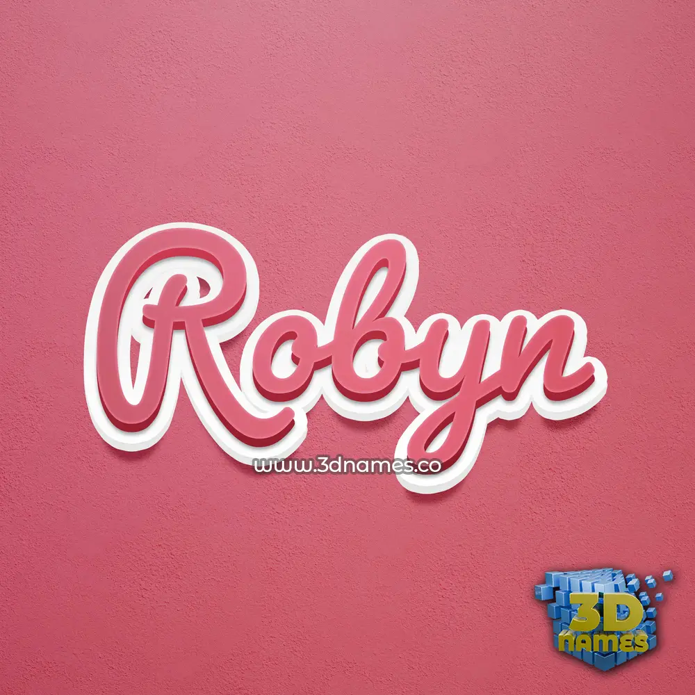 robyn in Red Scribble style - 3D name wallpaper