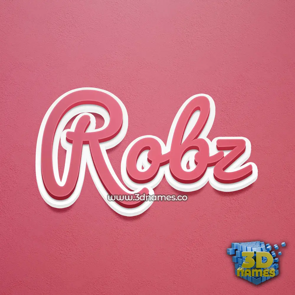 robz in Red Scribble style - 3D name wallpaper