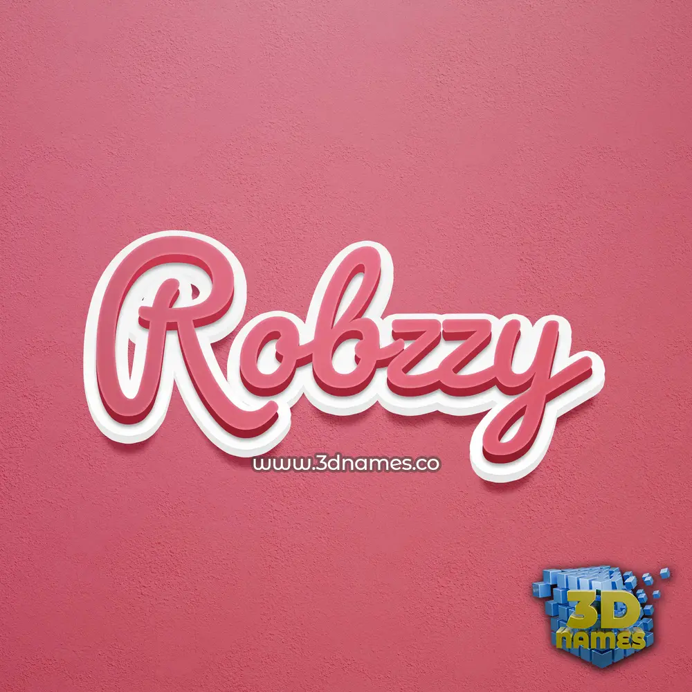 robzzy in Red Scribble style - 3D name wallpaper