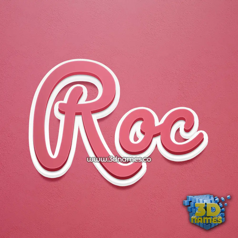 roc in Red Scribble style - 3D name wallpaper