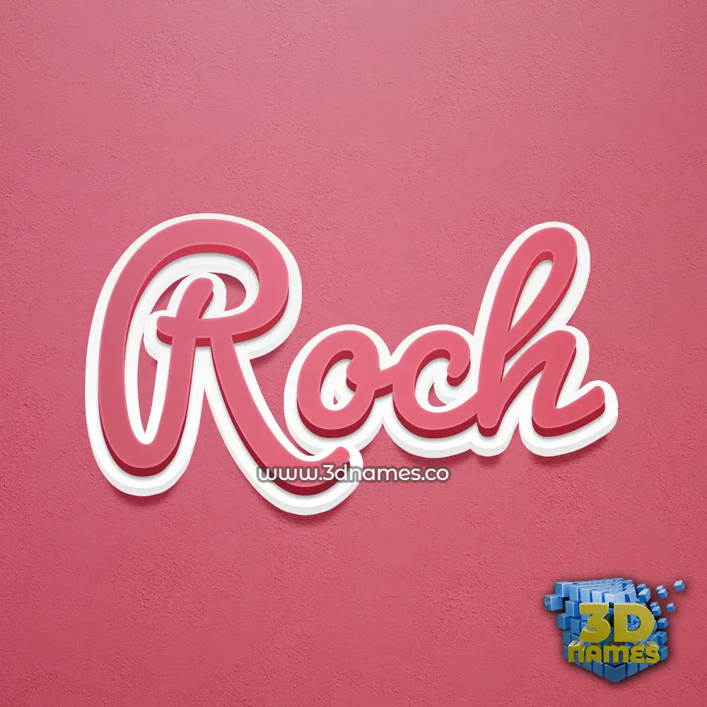 roch in Red Scribble style - 3D name wallpaper