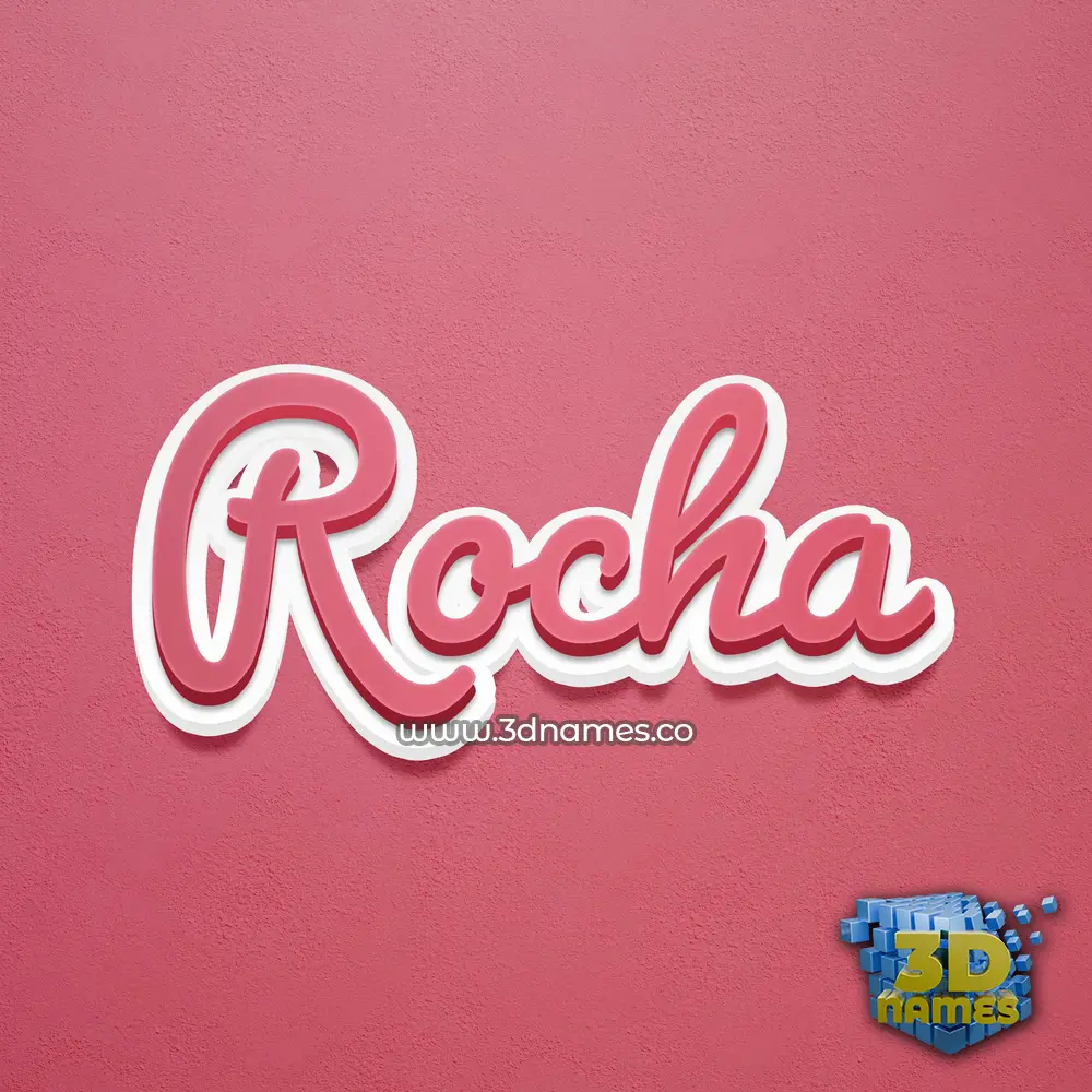 rocha in Red Scribble style - 3D name wallpaper