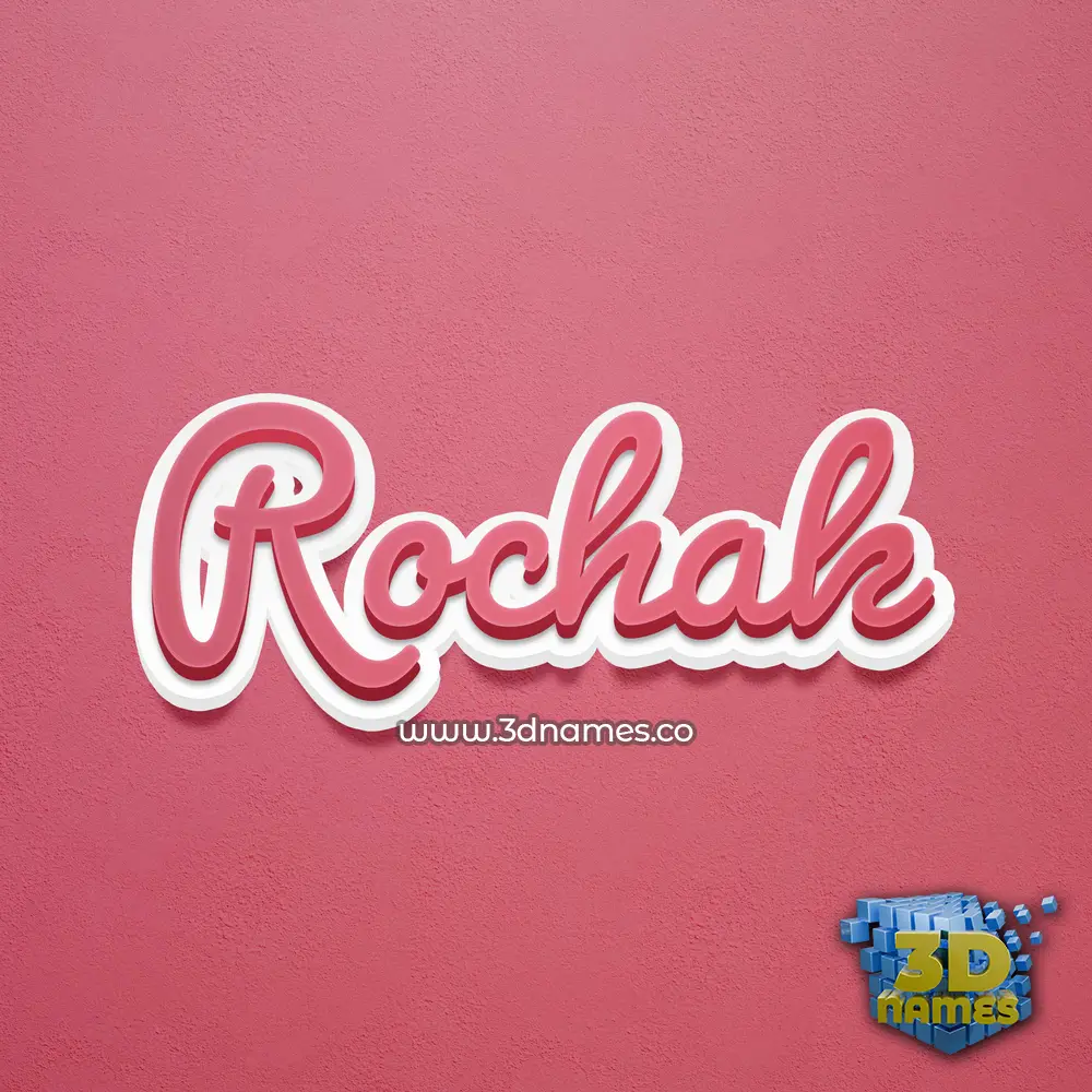 rochak in Red Scribble style - 3D name wallpaper