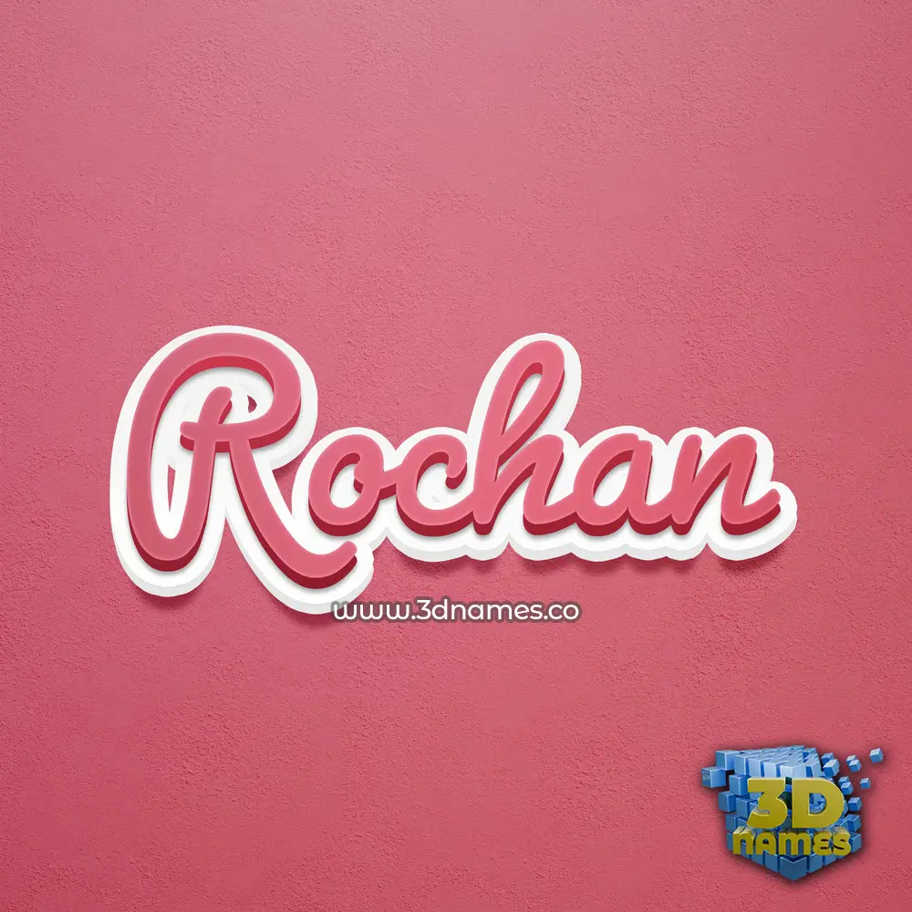 rochan in Red Scribble style - 3D name wallpaper
