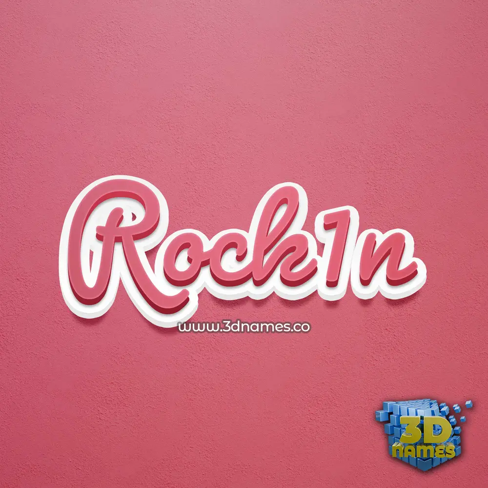 rock1n in Red Scribble style - 3D name wallpaper