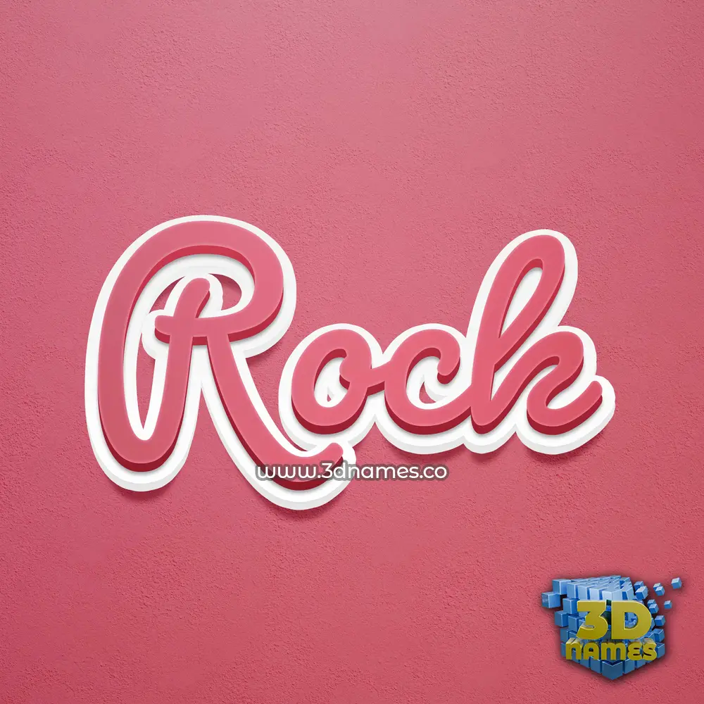 rock in Red Scribble style - 3D name wallpaper
