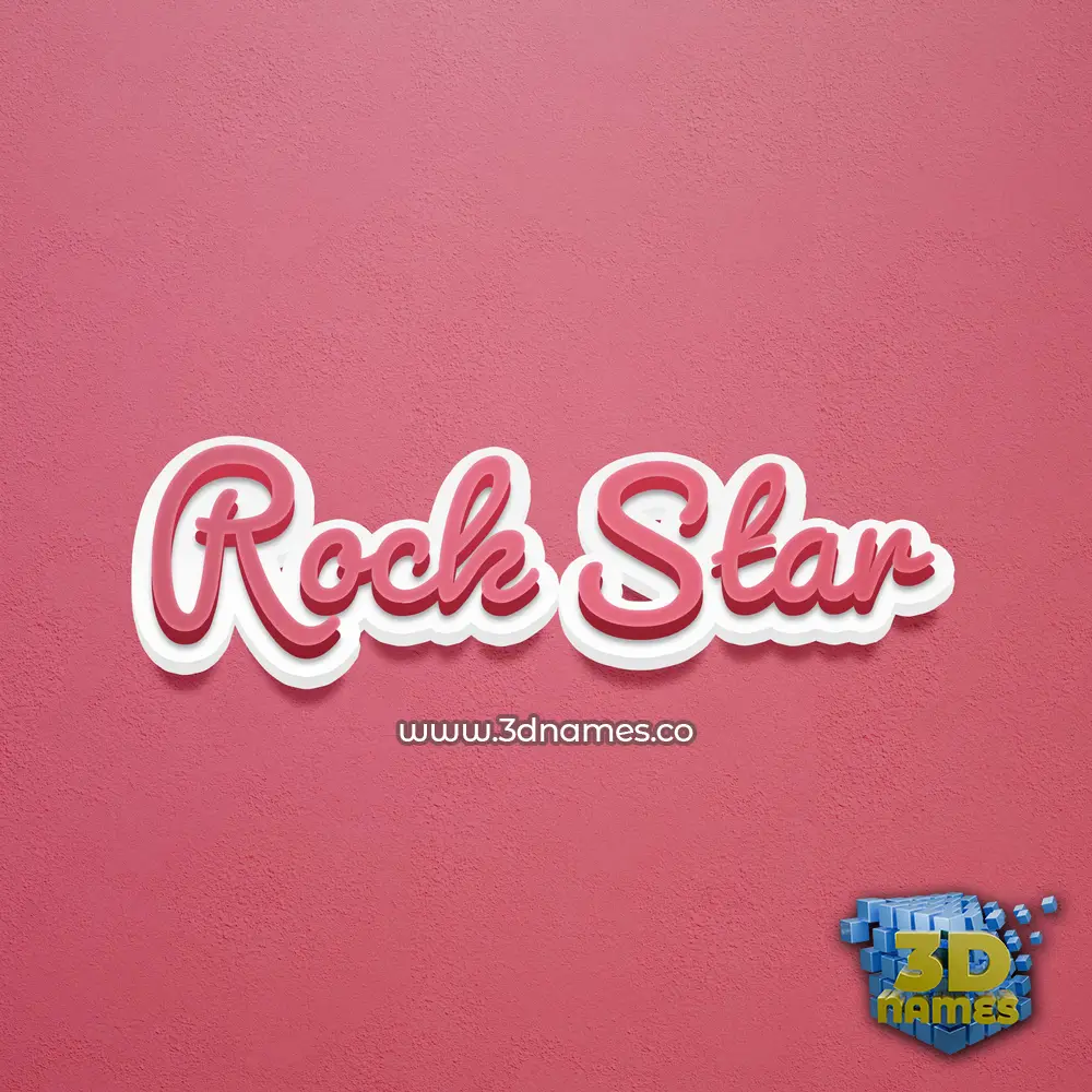 rock star in Red Scribble style - 3D name wallpaper