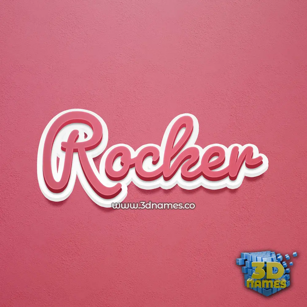 rocker in Red Scribble style - 3D name wallpaper