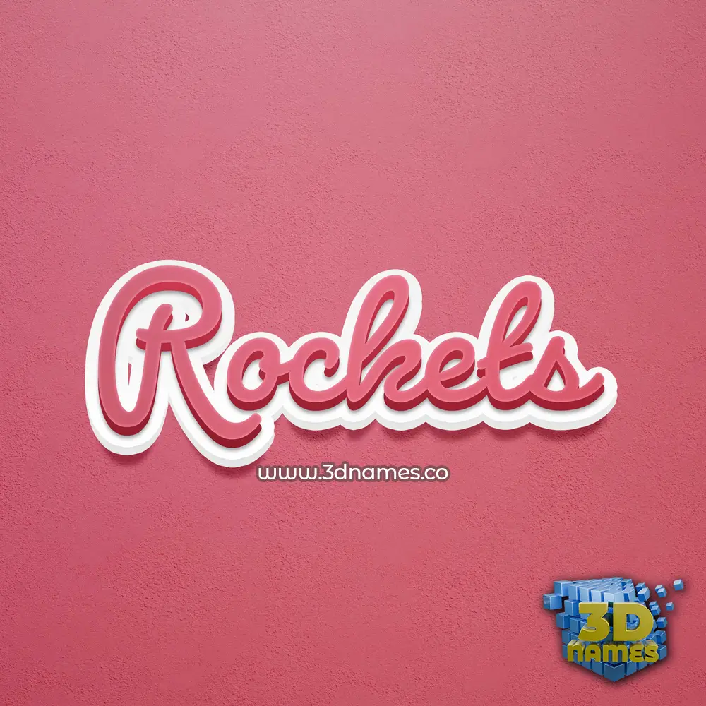rockets in Red Scribble style - 3D name wallpaper