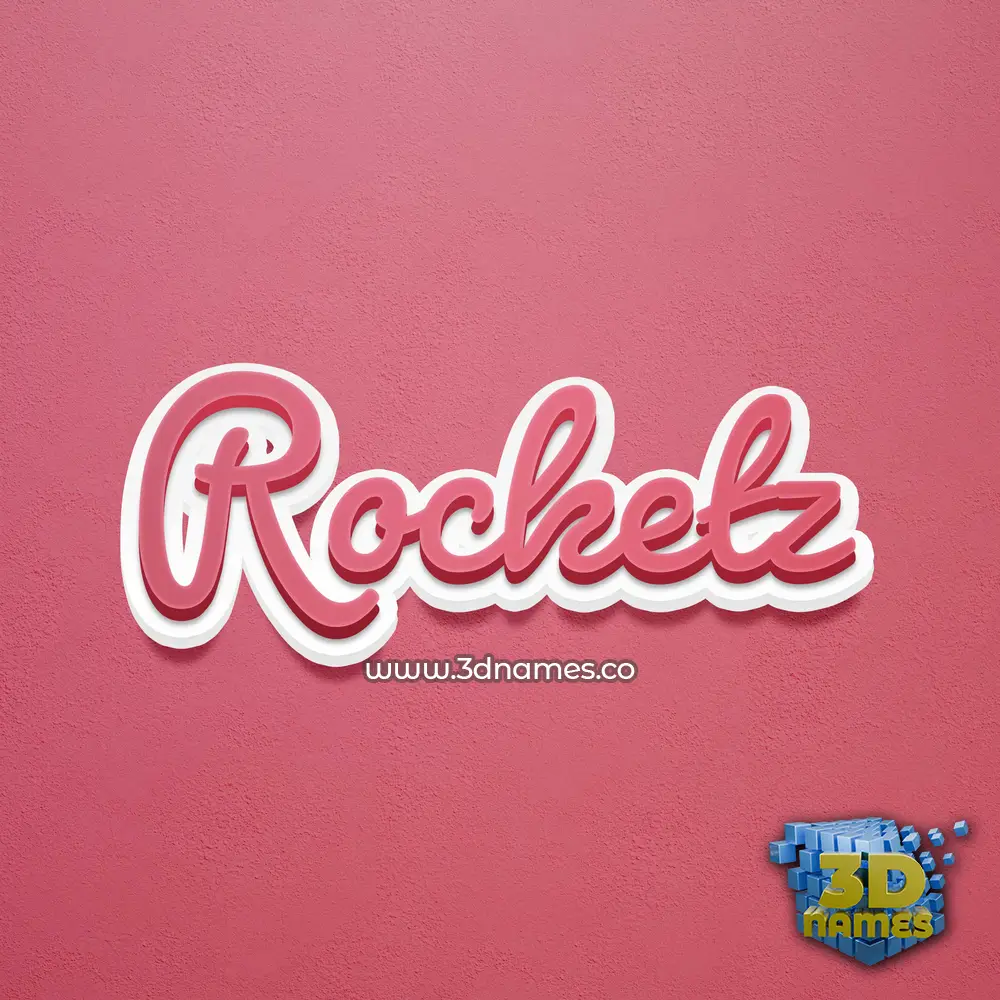 rocketz in Red Scribble style - 3D name wallpaper