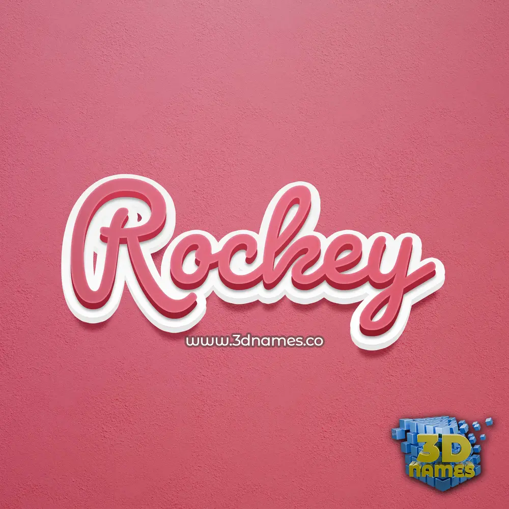 rockey in Red Scribble style - 3D name wallpaper