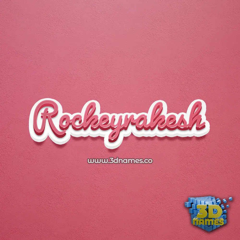 rockeyrakesh in Red Scribble style - 3D name wallpaper