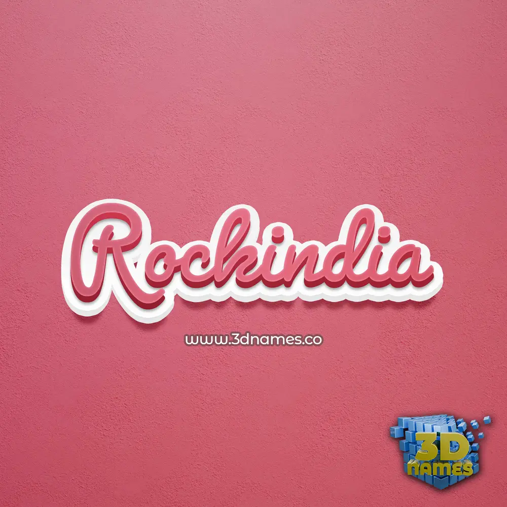 rockindia in Red Scribble style - 3D name wallpaper
