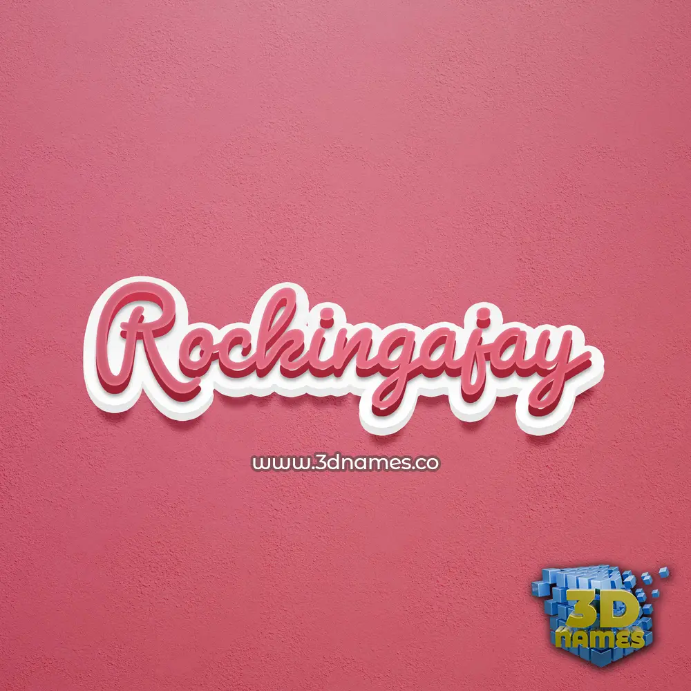 rockingajay in Red Scribble style - 3D name wallpaper