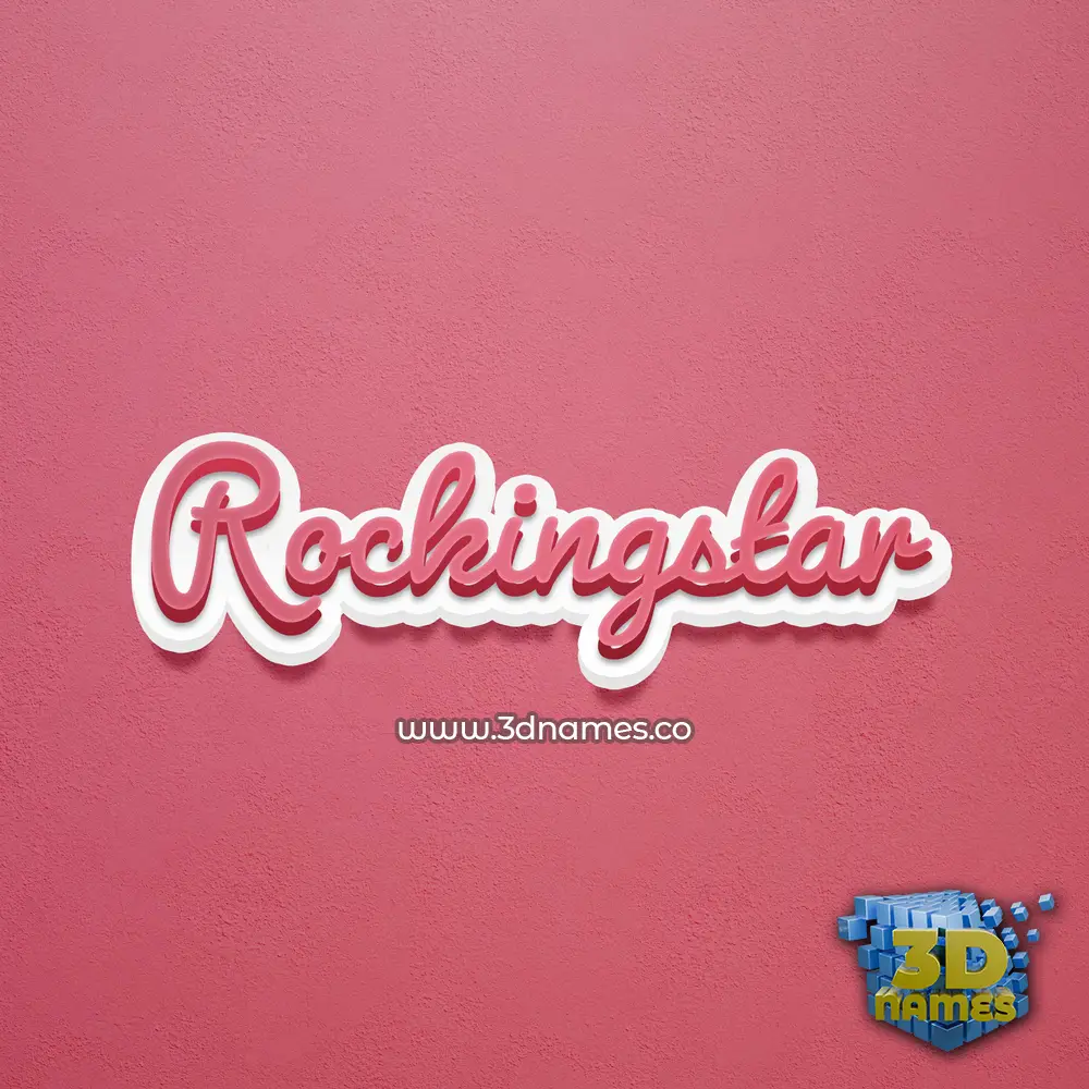 rockingstar in Red Scribble style - 3D name wallpaper