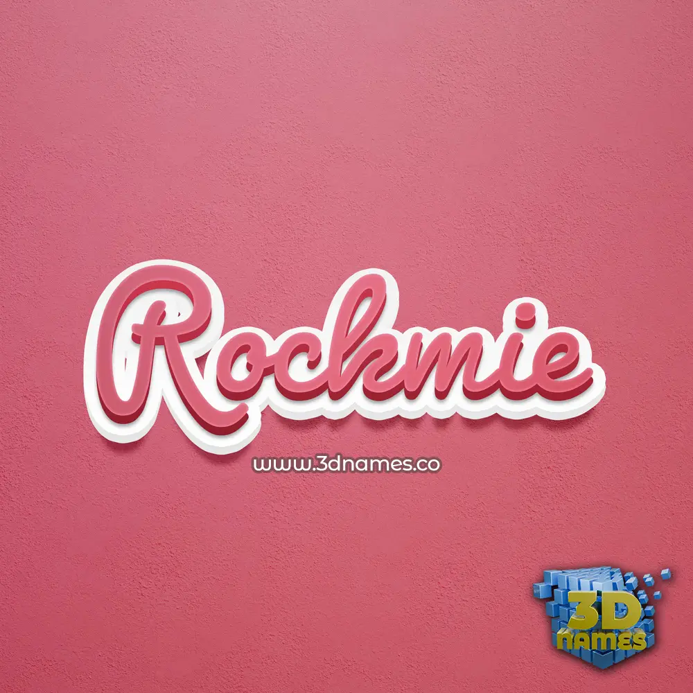 rockmie in Red Scribble style - 3D name wallpaper
