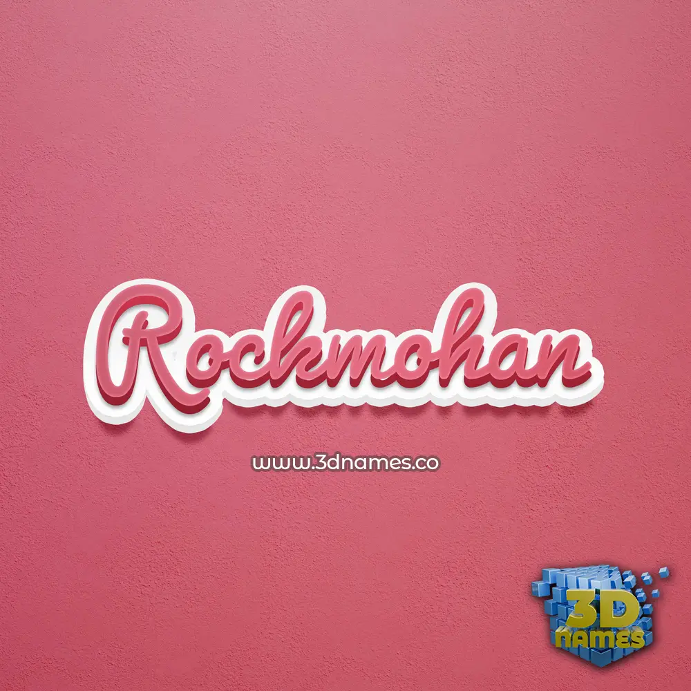 rockmohan in Red Scribble style - 3D name wallpaper