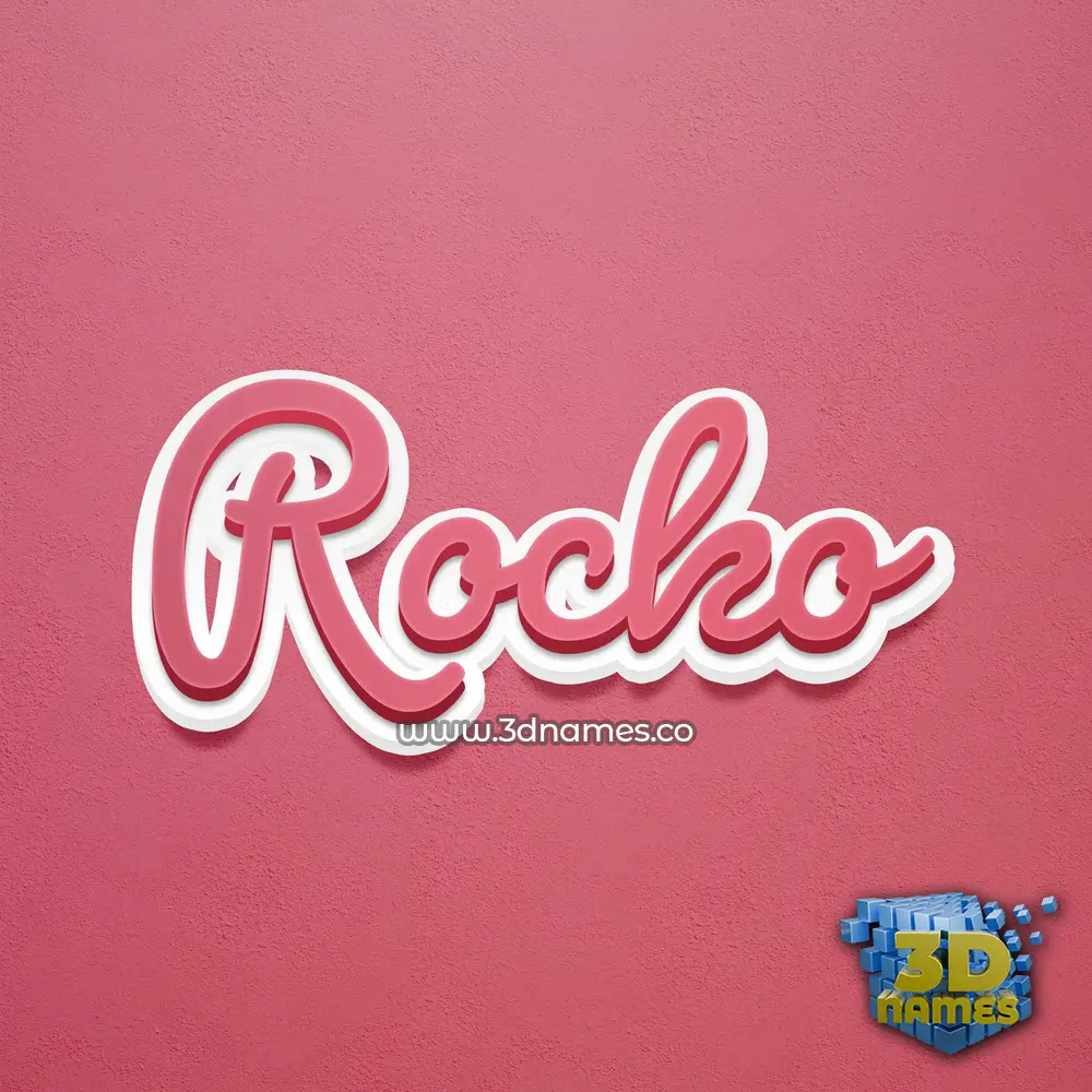 rocko in Red Scribble style - 3D name wallpaper