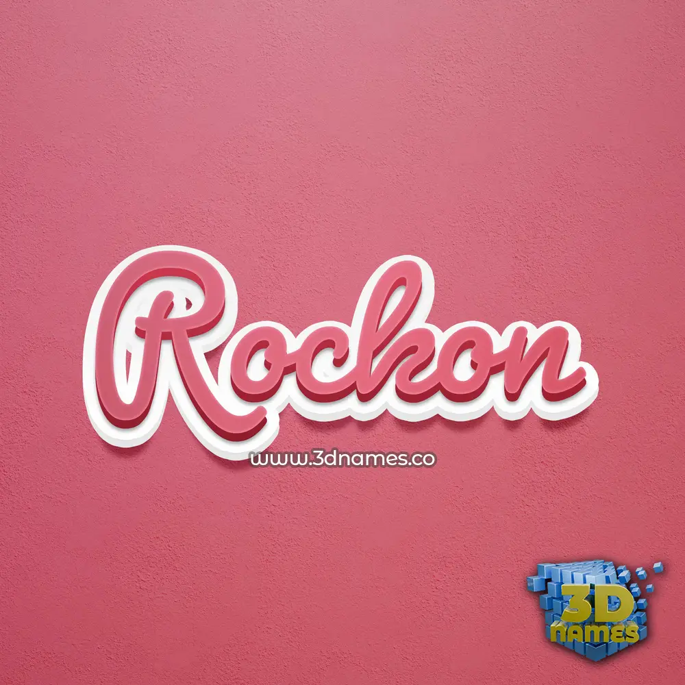 rockon in Red Scribble style - 3D name wallpaper