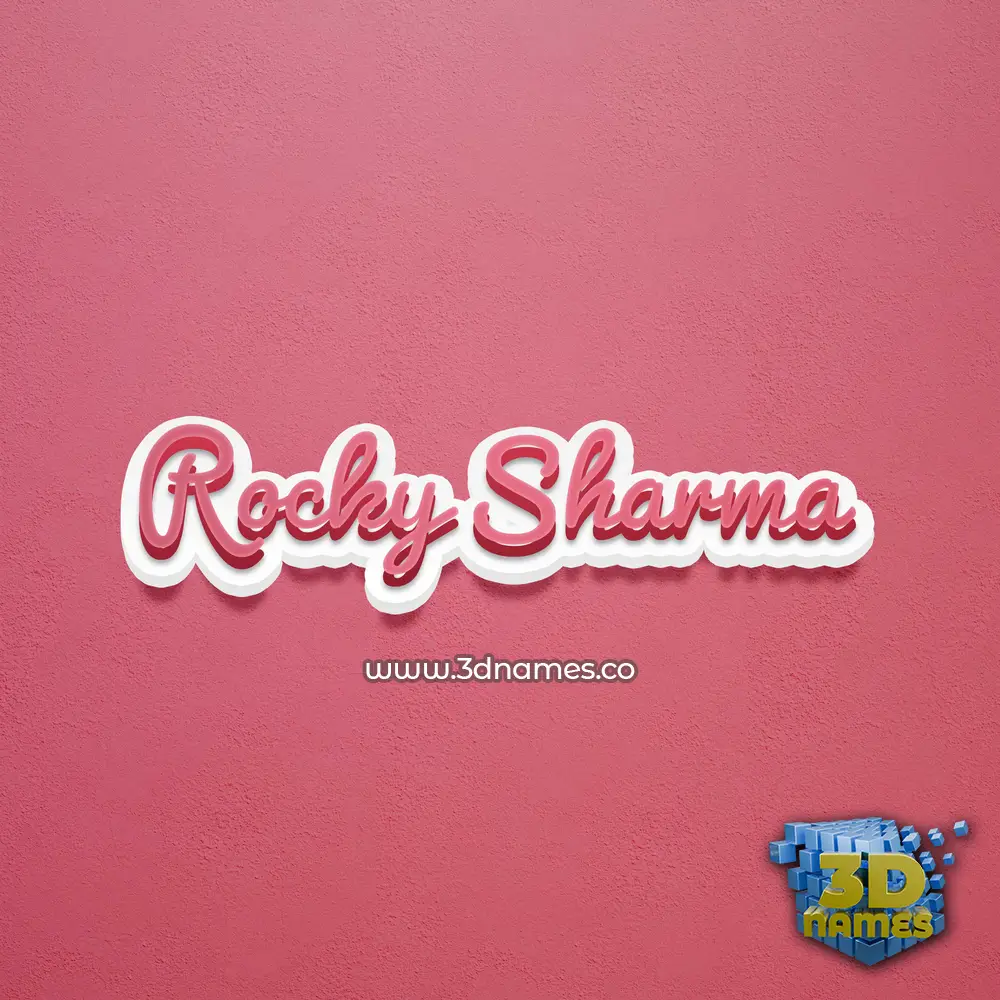 rocky sharma in Red Scribble style - 3D name wallpaper