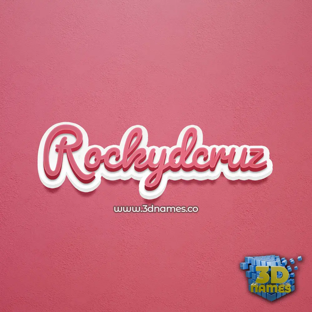 rockydcruz in Red Scribble style - 3D name wallpaper
